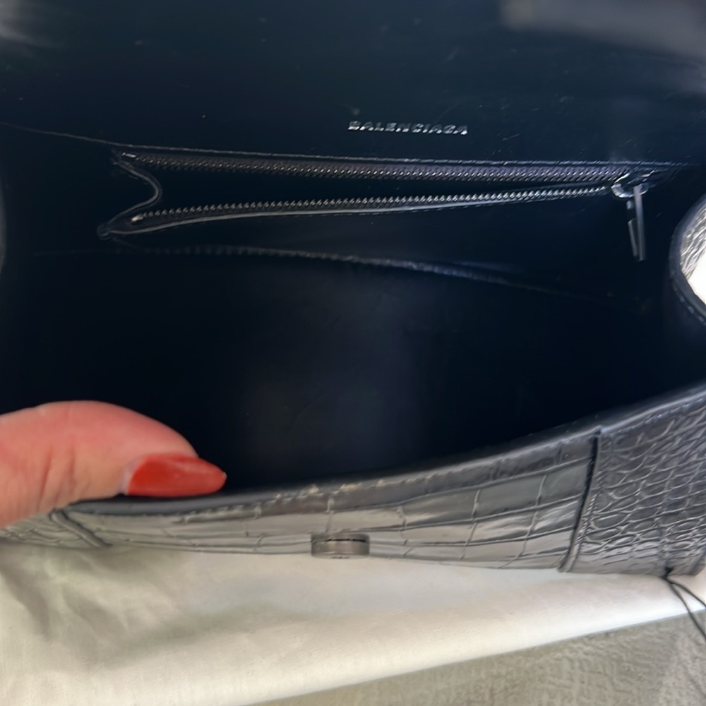 Balenciaga Hourglass XS Croc Embossed Handbag - Picture 9 of 13